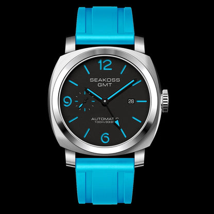 SEAKOSS 45mm Diving GMT Watch Automatic Mechanical Wristwatches Seagull ST2557 Movement 100M Luminous Calendar Men's Watches