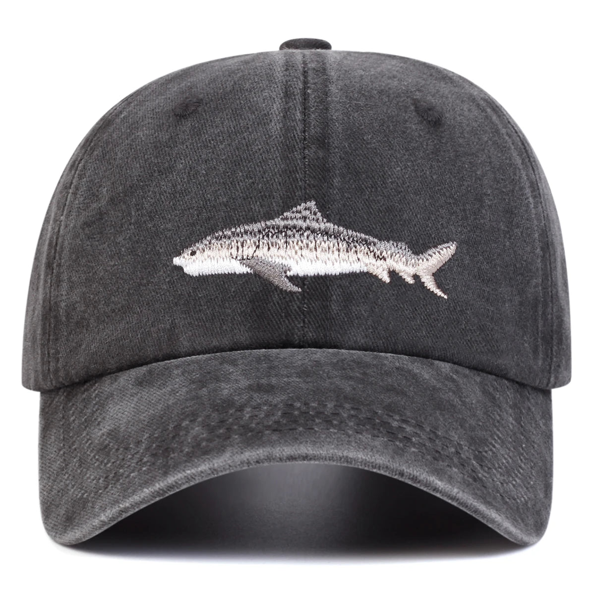 Unisex Shark Embroidery Wash Baseball Caps Spring and Autumn Outdoor Adjustable Casual Hats Sunscreen Hat Sports Cap