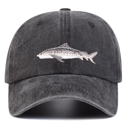 Unisex Shark Embroidery Wash Baseball Caps Spring and Autumn Outdoor Adjustable Casual Hats Sunscreen Hat Sports Cap