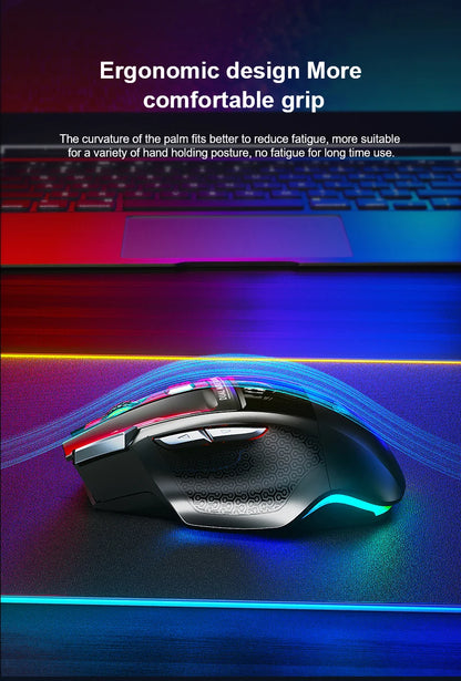AULA SC550 Gaming Mouse 2.4G Wireless Macro Mouse RGB Backlight Ergonomic Design E-sports Mouse PC Accessories