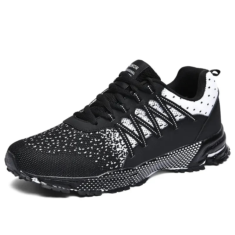 2025 Thick Soled Sports Shoes Youth Mesh Breathable Running Shoes Trend Spring Summer Korean Large Black and White Shoes walk