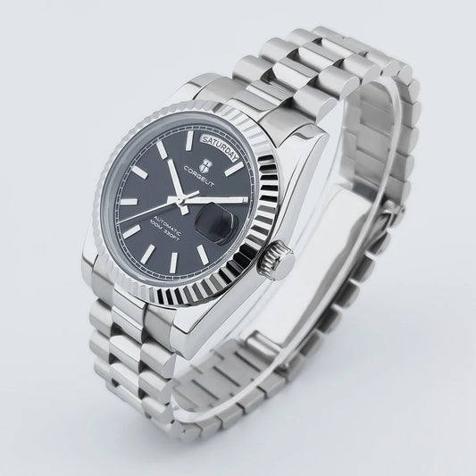 Relógio masculino de luxo Corgeut 36MM ST1644, automático mecânico, safira, 10BAR, para natação e uso elegante