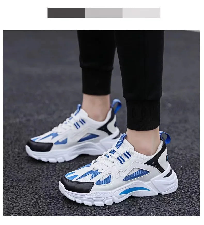 Spring New Style Breathable Thick Bottom Heightening Sports Dad Shoes Men Korean Version Trendy Casual Shoes Autumn Model
