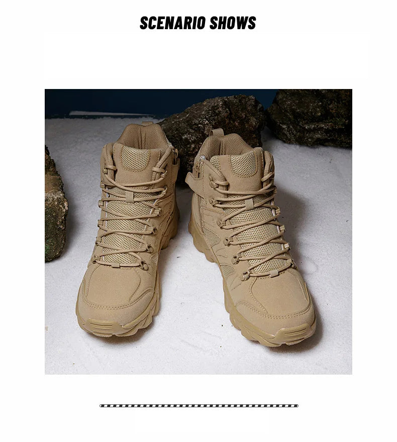 Botas tácticas mejoradas de entrenamiento de combate para hombre, calzado outdoor para camping antidesgaste de respuesta rápida, zapatillas de senderismo para pesca y caza para hombre