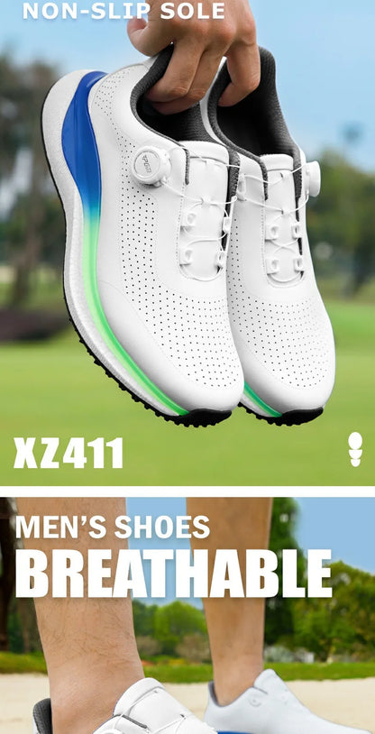 PGM Golf Sneakers sportive da uomo con intersuola super morbida in popcorn, lacci con pomelli, antiscivolo e traspiranti