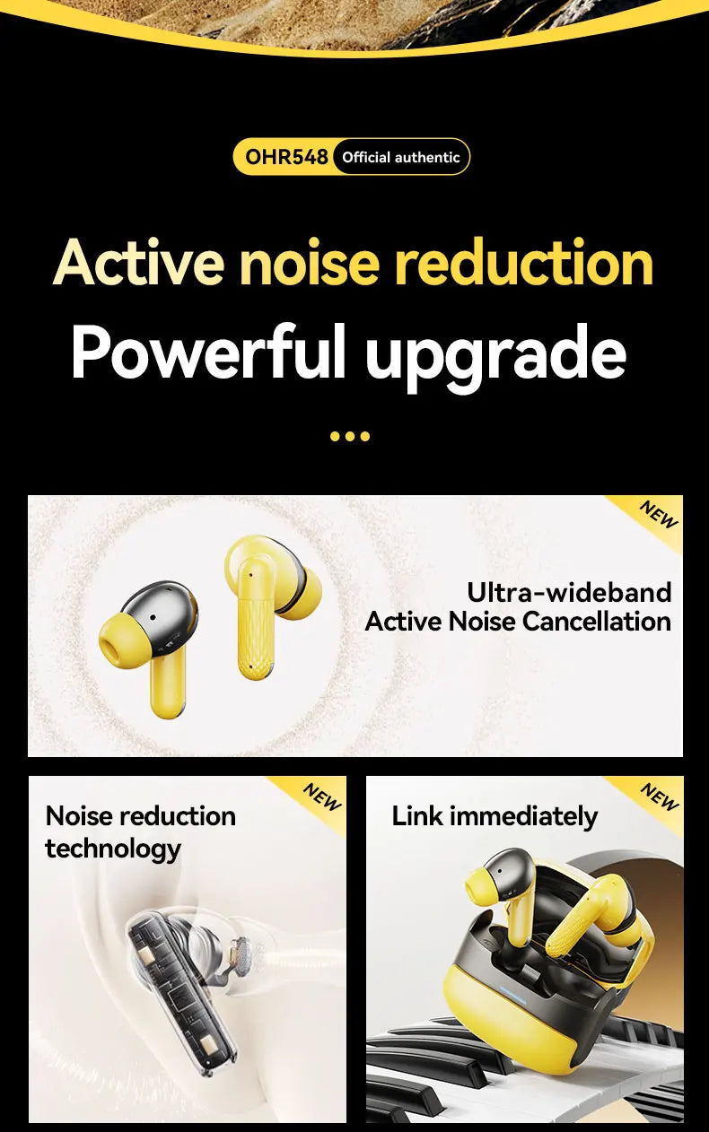Acer Ohr548 Wireless Bluetooth Headphones with In-Ear Design, Anc Call Noise Reduction, Charging Case, Stereo Sound Effect, Low Latency for Gaming, Comfortable Fit for Sports, Running, and Fitness