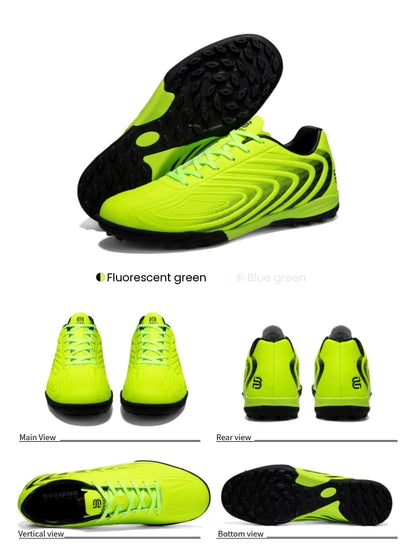 Baasploa Chaussures de football professionnelles pour homme, chaussures de sport d'entraînement antidérapantes pour l'extérieur, chaussures de football légères en cuir pour homme, Chuteira Campo