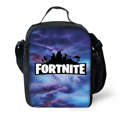 Mochilas Infantis de Design Gaming F-FortniteS com Lancheira e Estojo, Mochilas Escolares de Grande Capacidade para Meninos e Meninas, Melhor Presente