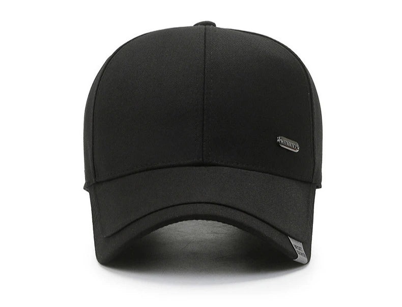 Men's Baseball Hat Hard Top Spring Autumn Big Head Circumference Cotton Cap Sun Protection Dad Cap Adjustable Strap Fishing Hat