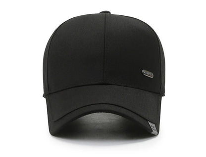 Men's Baseball Hat Hard Top Spring Autumn Big Head Circumference Cotton Cap Sun Protection Dad Cap Adjustable Strap Fishing Hat