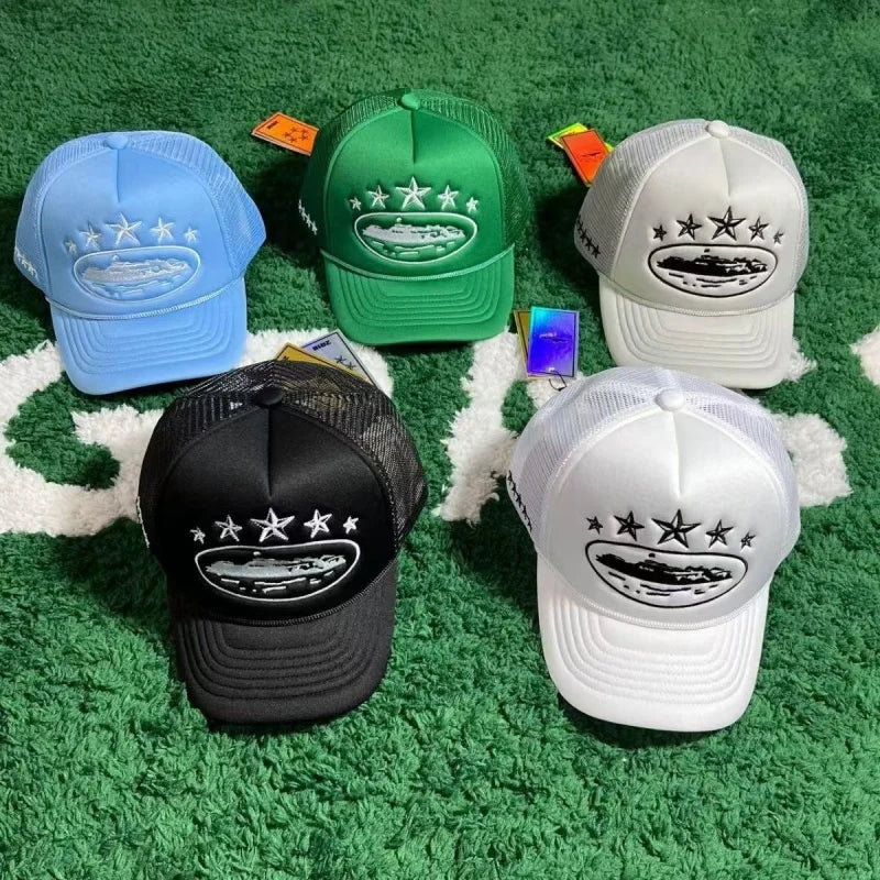 New Unisex Pentagram Baseball Hats Hip Hop Adjustable  Breathable Personal Sunshade Mesh Versatile Street Fashion Trucker Caps