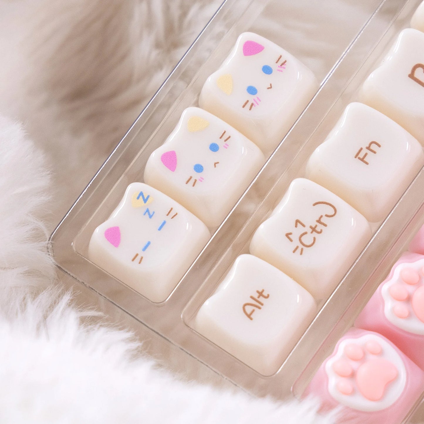 Keycaps XVX 148 Teclas Tema Gato Perfil MAO Keycap Coreana Brilhante e Fofa para Teclado 61 64 68 78 87 96 98 104 108