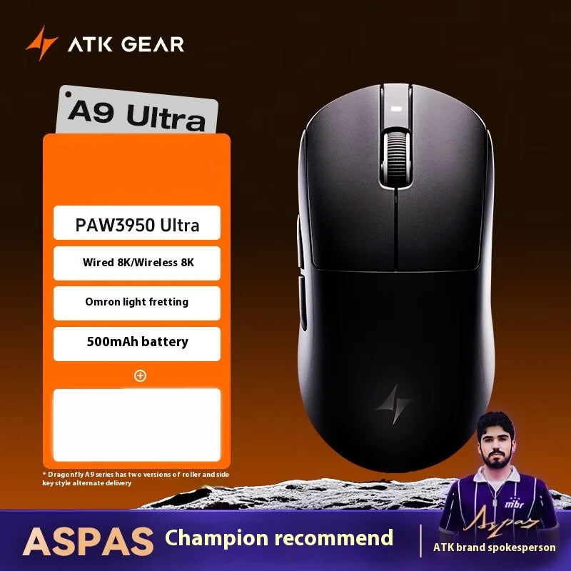 Безжична геймърска мишка ATK A9 Plus A9/A9 SE/A9 Pro Tri Mode 8K, лека A9 Ultimate E-sports, PC подарък, персонализирана