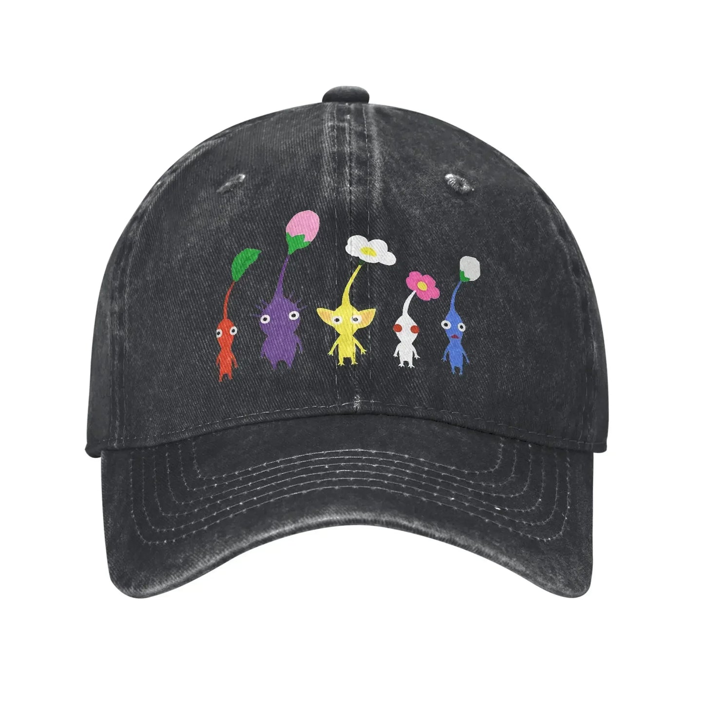 Cute Pikmin Pattern Print Cap for Men Women Cotton Anime Cartoon Trucker Hat Lerisure Wear Baseball Cap Adjustable