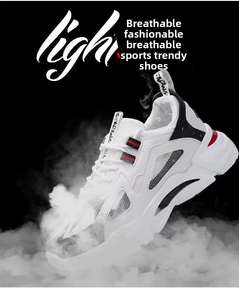 Spring New Style Breathable Thick Bottom Heightening Sports Dad Shoes Men Korean Version Trendy Casual Shoes Autumn Model
