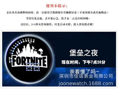 Fortnite Watch Cute Fashion  Cartoon Personalized Kawaii Touch Night Light LED Student Electronic Watch Gift for Friends