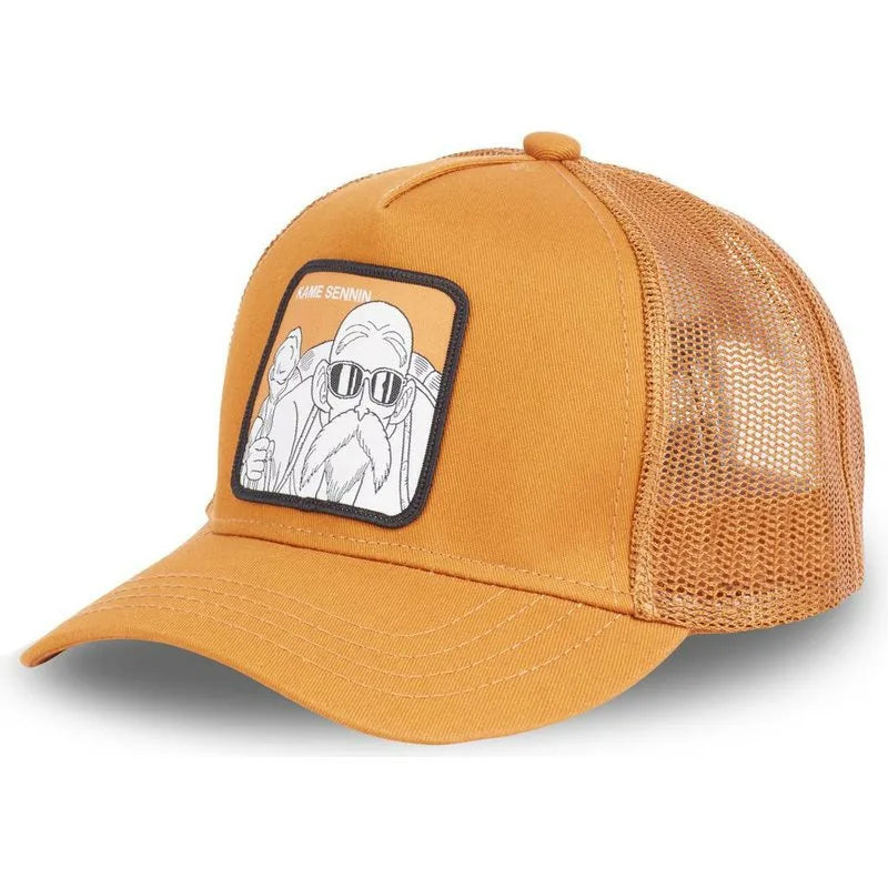 Șapcă Dragon Ball Son Goku de vară pentru călătorii, cu cozoroc, pentru bărbați, brodată, în stil hip-hop, cu vizieră de soare, șapcă de camionagiu ajustabilă din plasă