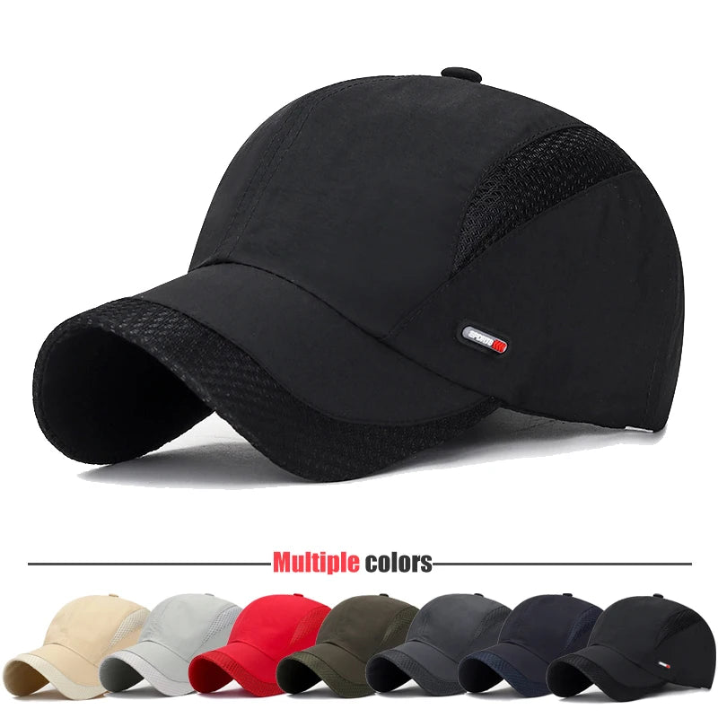 Summer Breathable Mesh Quick-Drying Hat Outdoor Sports Sun Hat Red Leather Label Sun Protection Sun Hat