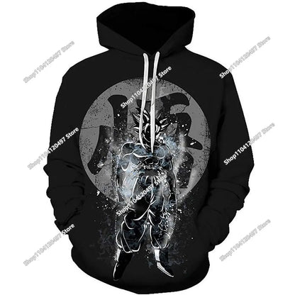 Sweatshirt com capuz Dragon Ball para rapazes e raparigas, novo modelo de outono e inverno, criativo, largo e versátil