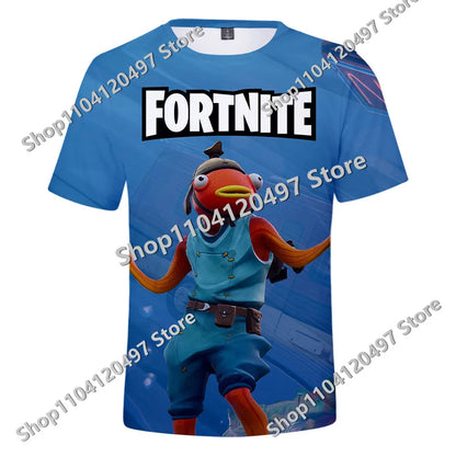 Japán anime Fortnite nyári póló férfiaknak és nőknek, Battle Royale, rövid ujjú, hétköznapi, kényelmes, laza Harajuku streetwear