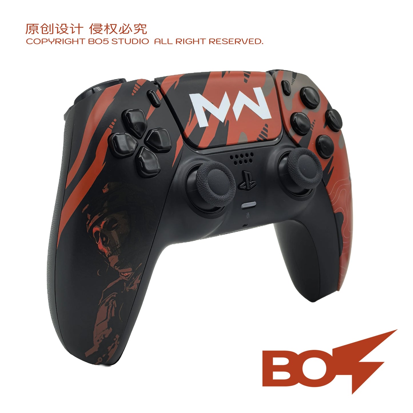 BO5 Call Of Duty durable Coating Replacement Front Shell Touchpad Compatible with ps5 Controller BDM-010/020/030/040/050
