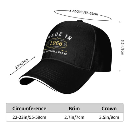Men Women Born in 1966 vintage age 60 years old funny 60th birthday Hat Fashion Baseball Cap  Sun Hat Travel Headewear
