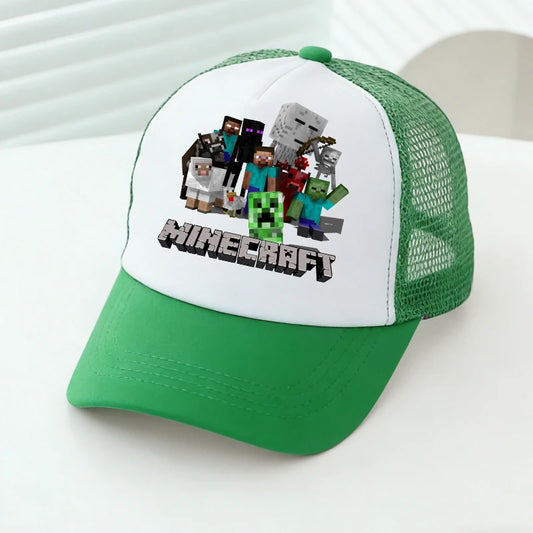 Minecrafted Mesh Baseball Caps Cartoon Figures Adult Children Sports Hats Boys Girls Summer Outdoor Sunshade Peaked Caps Gift