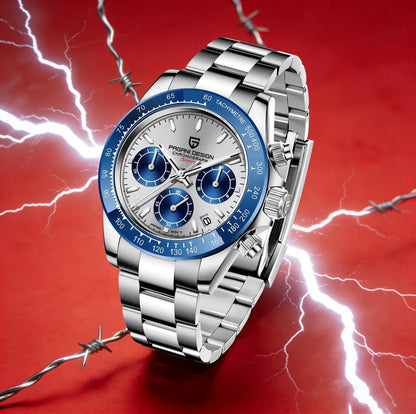 PAGANI DESIGN Men Exquisite Quartz Watch Luxury Choice VK63 Sapphire Mirror Stainless Steel Calendar Small Three-Pin Chronograph