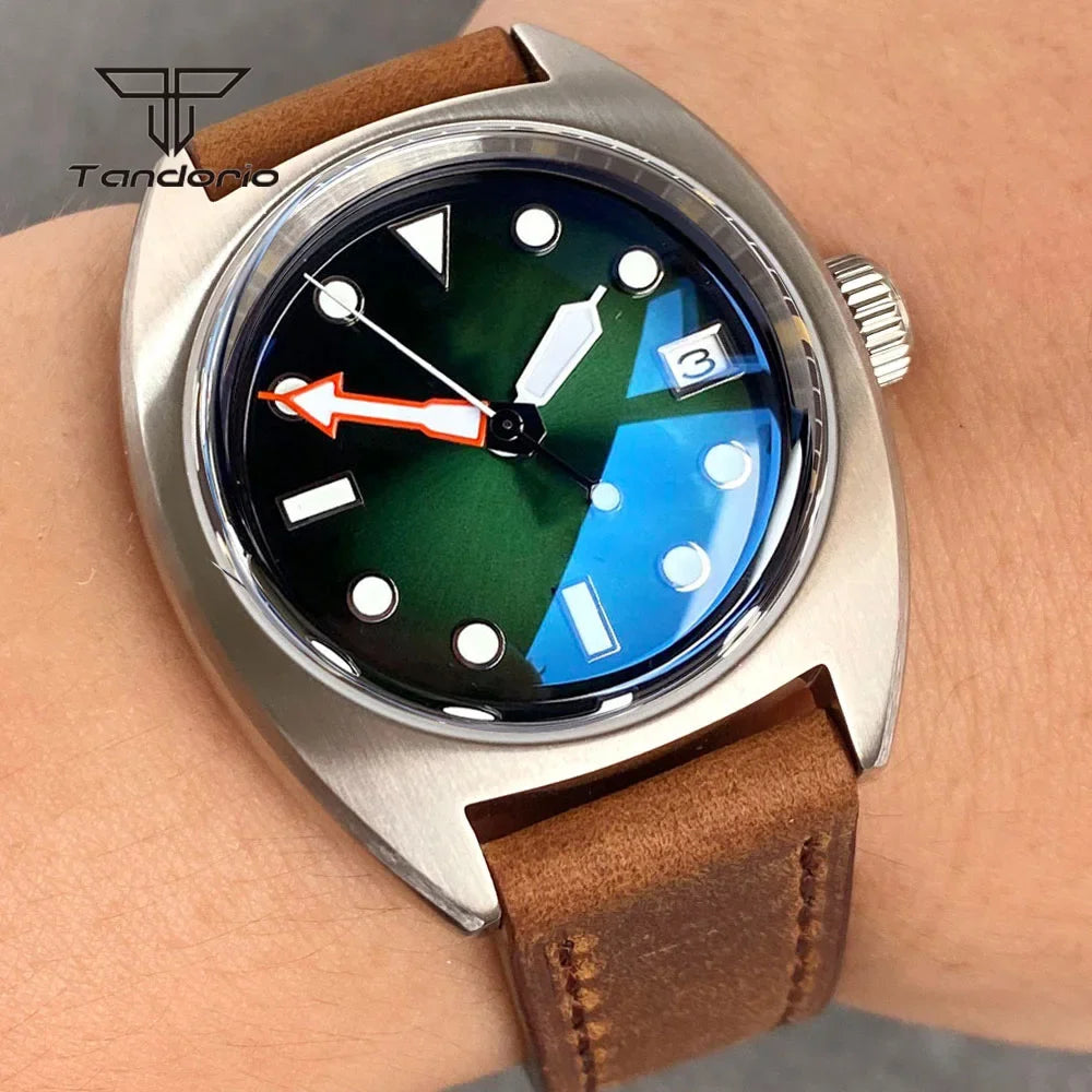 Tandorio 36mm Dive Military Automatic Miyota8215 Mechanical Watch for Men Domed Sapphire Unisex Wristwatch 20BAR Waterproof Lume