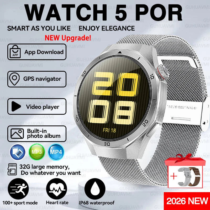 2026 New Watch 5 Pro Genuine Smart Watch GPS Map Navigation NFC Call 32GB memory Clock Built-in Video Music playback Smart Watch