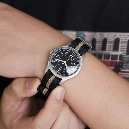 Militado ML07 Military Watch VH31 Quartz Movement Sapphire Crystal Luminous AR Coating Vintage Watches 100m Waterproof