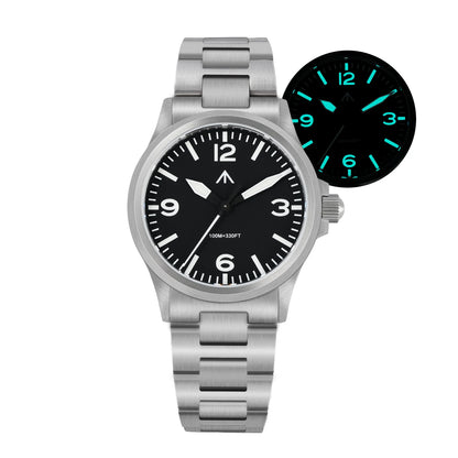 MILITADO ML18 36mm  Watch VH31 Sweep second Quartz Movement 316L Steel Sapphire BGW9 Lume 100M Waterproof Men's Wristwatch