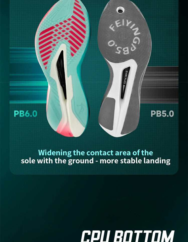 QIAODAN Feiying PB6.0 Pantofi sport de maraton pentru bărbați, model nou, cu talpă suspendată și placă integrală din carbon, adidași de alergare QDB023261299