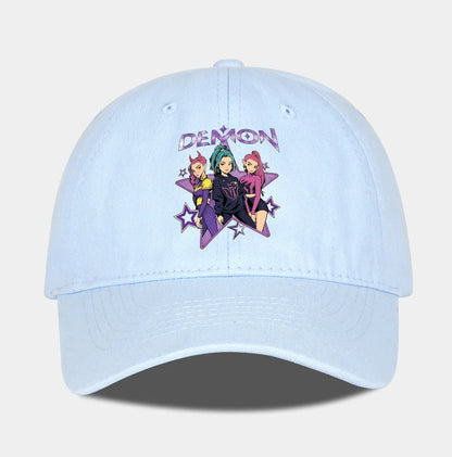 Demon Girl Group Cartoon Print Baseball Cap Men Women Y2K Streetwear  Adjustable Dad Hat Sun Hat