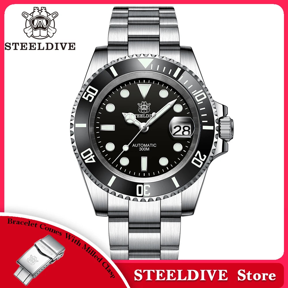 SD1953 Steeldive Brand 2022 Men Mechanical Wristwatch 41mm Stainless Steel Men Watch NH35 Sapphire Glass Men Watches