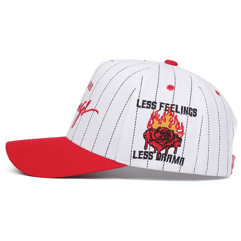 No hard feelings Men's and women's striped baseball caps Outdoor sports hats