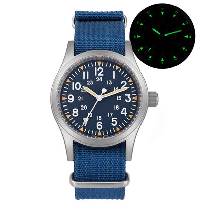 Militado ML05 Vintage Watch VH31 Sweep Second Movement Domed Sapphire Crystal With High Clear AR Coating Luminous 38mm Watches