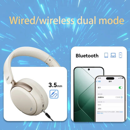 Acer ANC FIHI casque Bluetooth 5.4 48dB suppression du bruit hi-res Audio spatial écouteur avec LDAC sur l'oreille casque sans fil