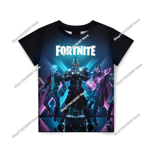 T-shirt Fortnite 2026 para rapaz, verão, anime, gaming, T-shirt para todos, camisola gira, T-shirt básica Battle Gamer, manga curta para homem