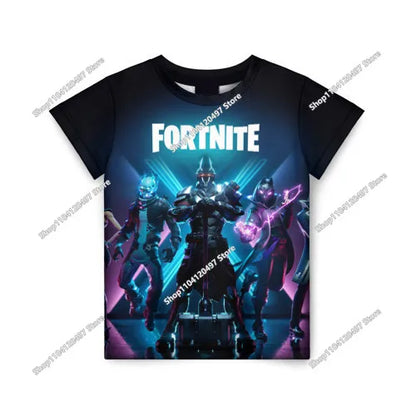 T-shirt Fortnite 2026 para rapaz, verão, anime, gaming, T-shirt para todos, camisola gira, T-shirt básica Battle Gamer, manga curta para homem