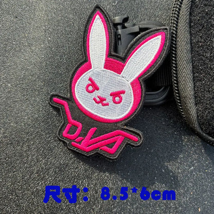 Parche de brazalete anime Overwatch DVA para cosplay, mochila y ropa, parches decorativos adhesivos