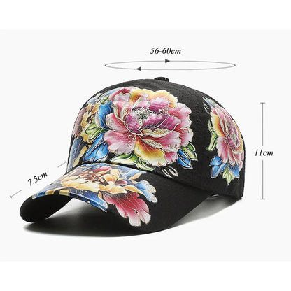 Spring/Summer Quick Drying Baseball Cap Men's And Women's Outdoor Beach Camping Sun Hat Printed Chinese Style Flower Sun HatB149