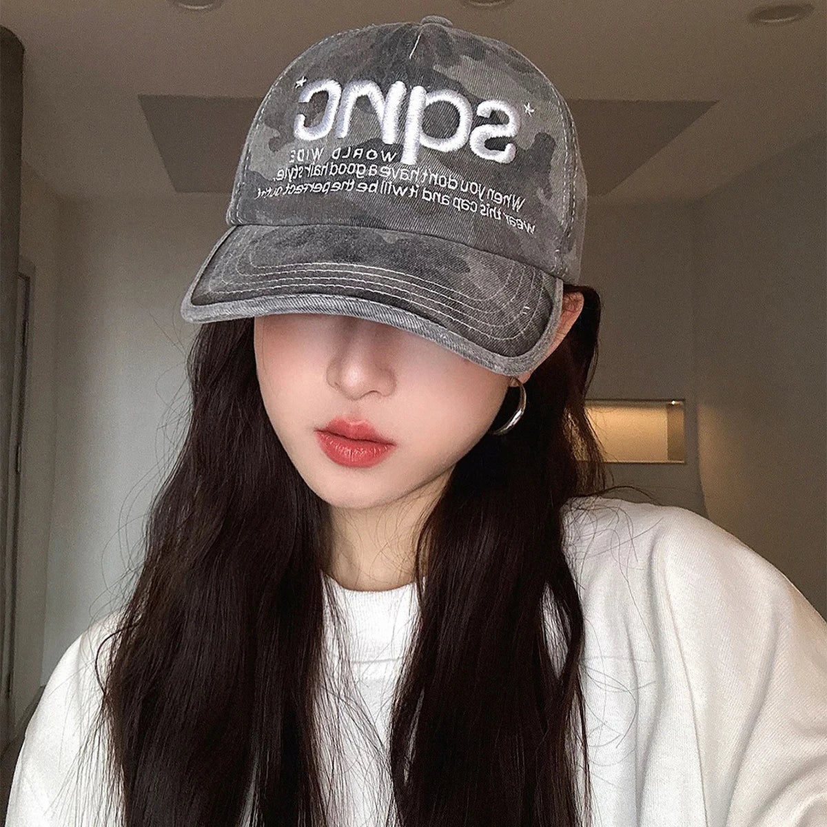 New Unisex American Style CAMO Letter Embroidery Baseball Hats Breathable Hip Hop Sunshade Peaked Caps Versatile Fashion Niche