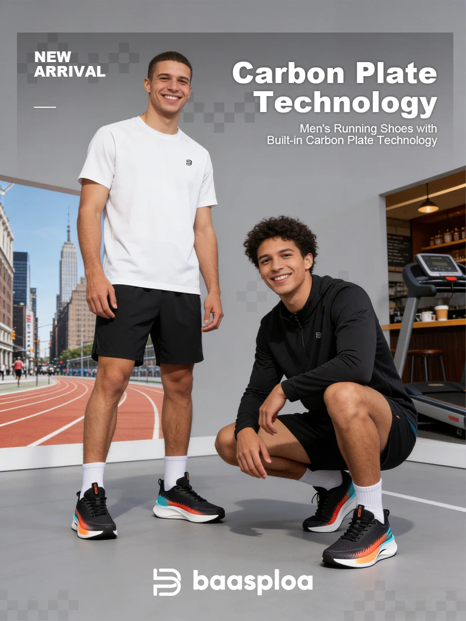 Baasploa løbesko til mænd, professionelle træningssko til kvinder, med kulfiberplade, åndbare sneakers i mesh, lette unisex-sportssko til mænd