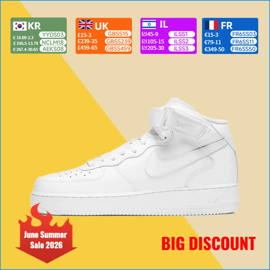 Buty sportowe Nike Air Force 1 Mid unisex – klasyczny design, amortyzowane wsparcie kostki do codziennego, wszechstronnego noszenia CW2289-111