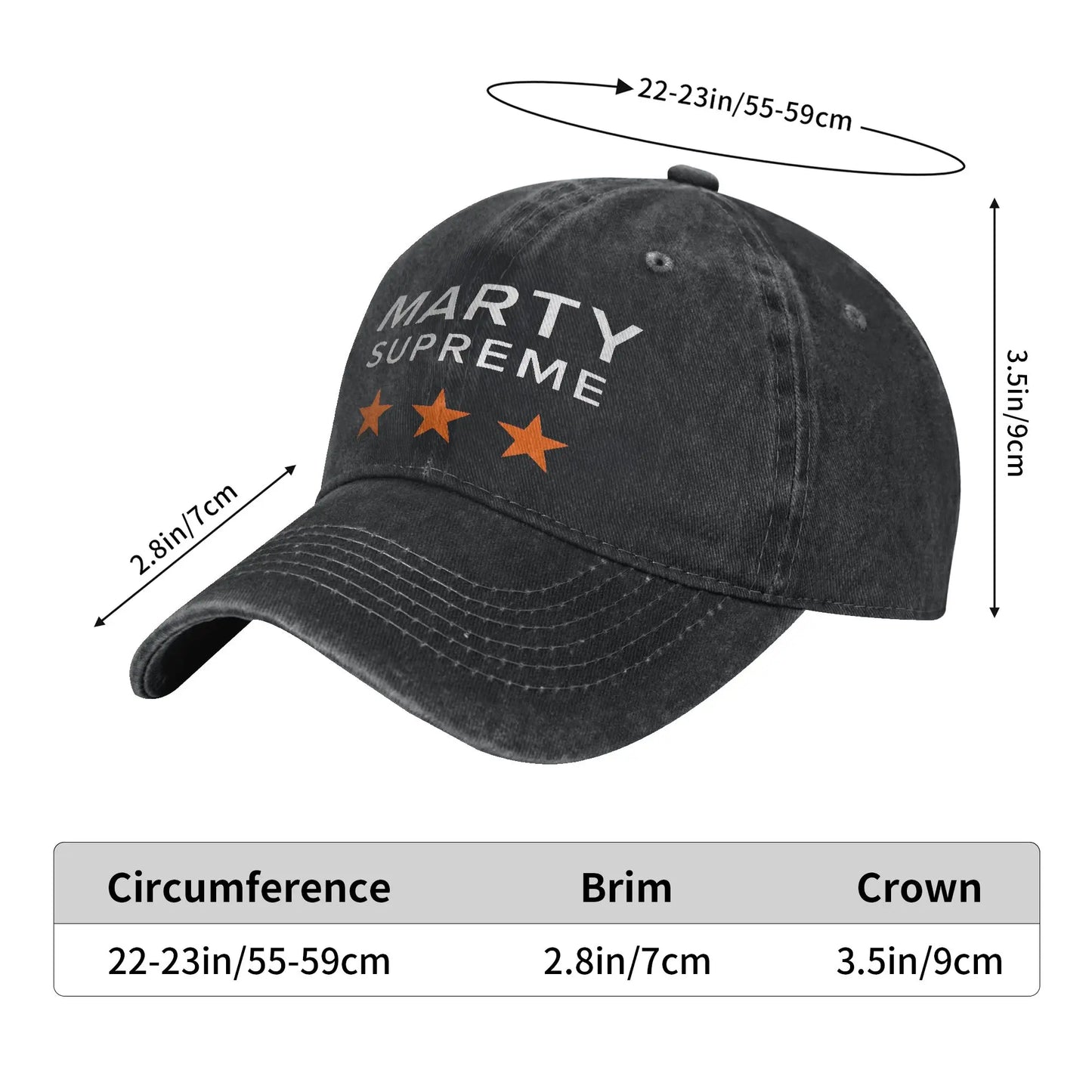 Marty Supreme Movie Print Cap for Men Women Cotton  Trucker Hat Daily Wear Baseball Cap Adjustable