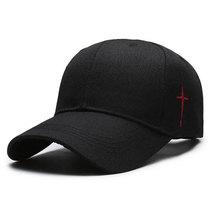 Unisex Simple Cross Water Drop Embroidery Baseball Caps Spring and Autumn Outdoor Adjustable Casual Hat Sunscreen Hat