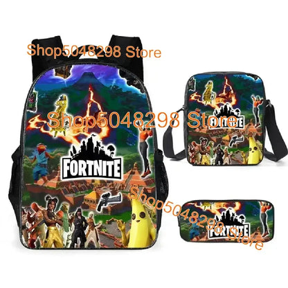 Pencil Case Big Canvas Kawaii Pencil Bags Pen Case for Boys Girls Fortnite Print School Supplies Stationery Teens Birthday Gift
