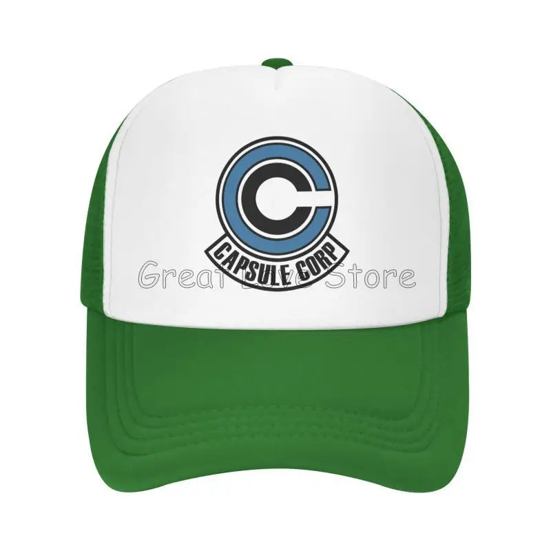 Capsule Corp Mesh Baseball Caps Unisex Hip-Hop Trucker Hat Anime DBZ Dad Hat Adjustable Racing Cap Summer Trucker Snapback Hats