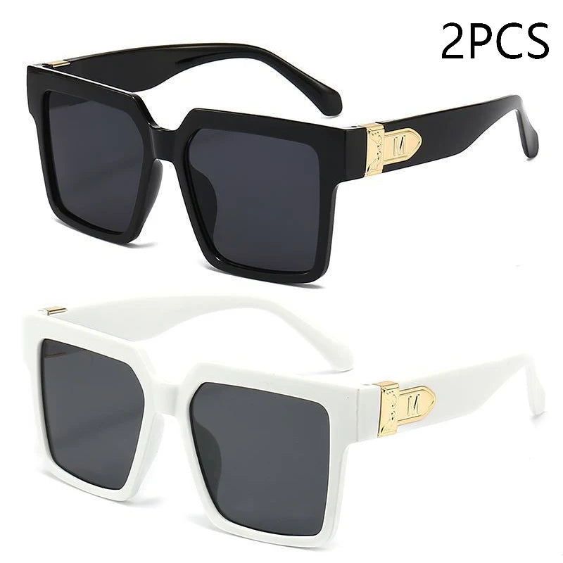 New Luxury Brand Designer Square Oversized Sunglasses Men Women 2024Fashion Thick Frame Glasses Mens UV400 Male Celebrity